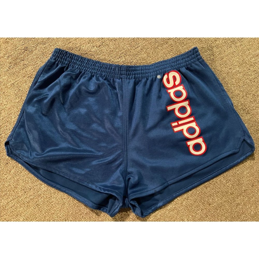 Vintage 80's Mens Large Adidas Spellout Deadstock Sprinter Running Short Shorts